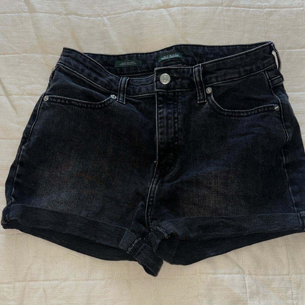 Wild Fable Black Jean Shorts High-Waisted Cuffed